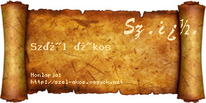 Szél Ákos névjegykártya